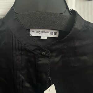 Ines de la Fressange 100% Silk Black Blouse